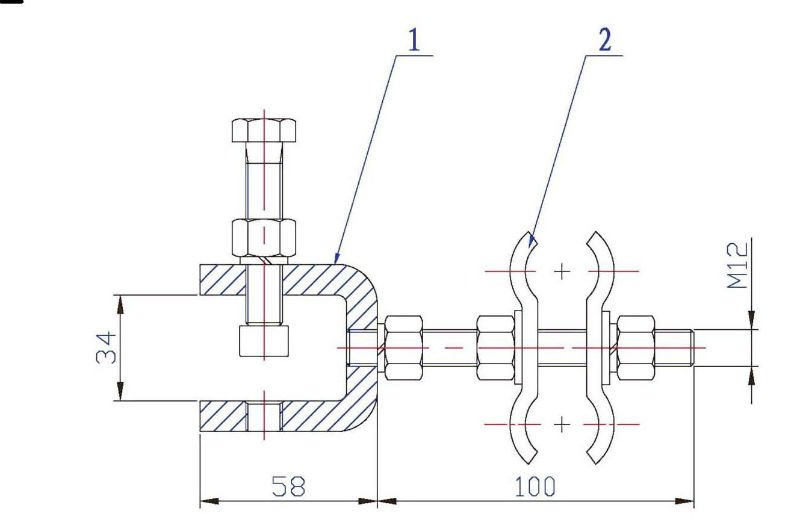 Cross-section area for the downlead clamps