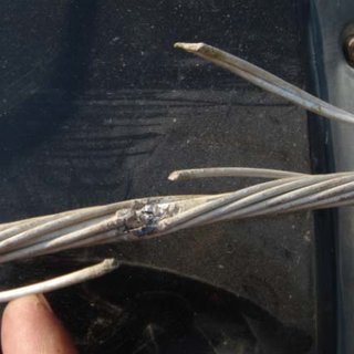 Damaged optical ground wire cables