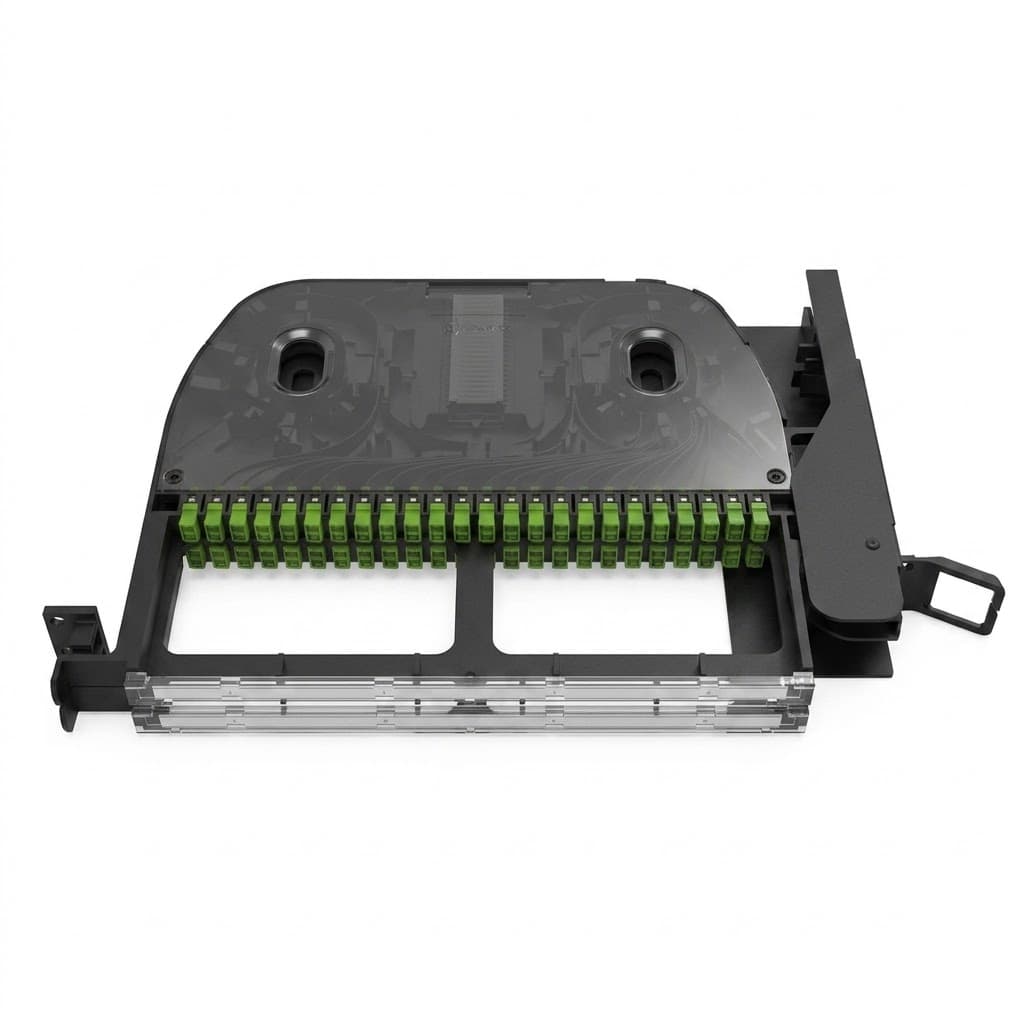 Pivot Patch Panel - 1RU 24-48F Swing-Out Optical Enclosure