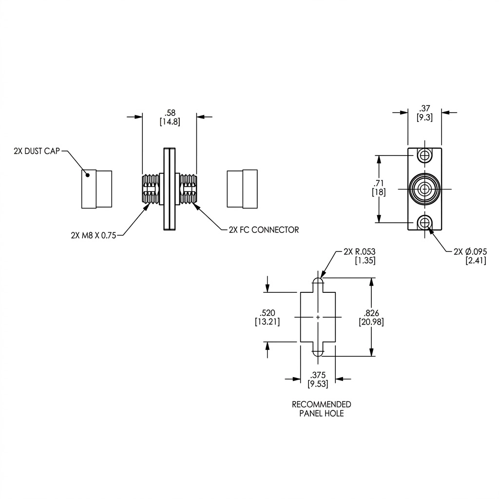 FC Simplex Metal Fiber Adapter - Image 12
