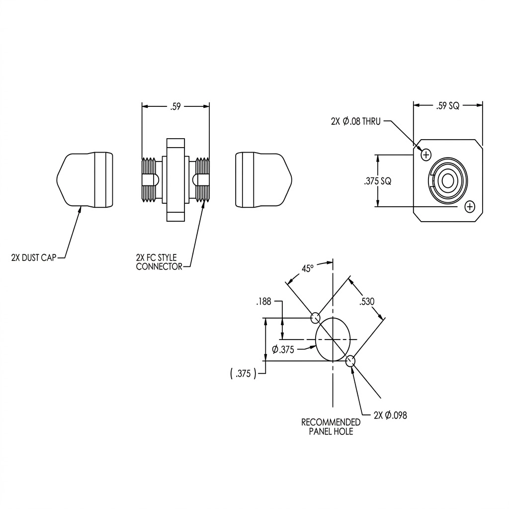 FC Simplex Metal Fiber Adapter - Image 11